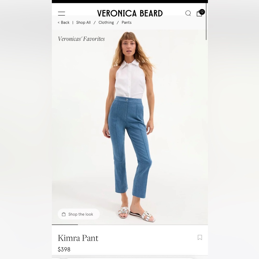 NWT Veronica Beard Denim Blue Kimra Pant